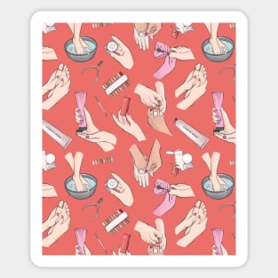 Pedicure coral print Sticker